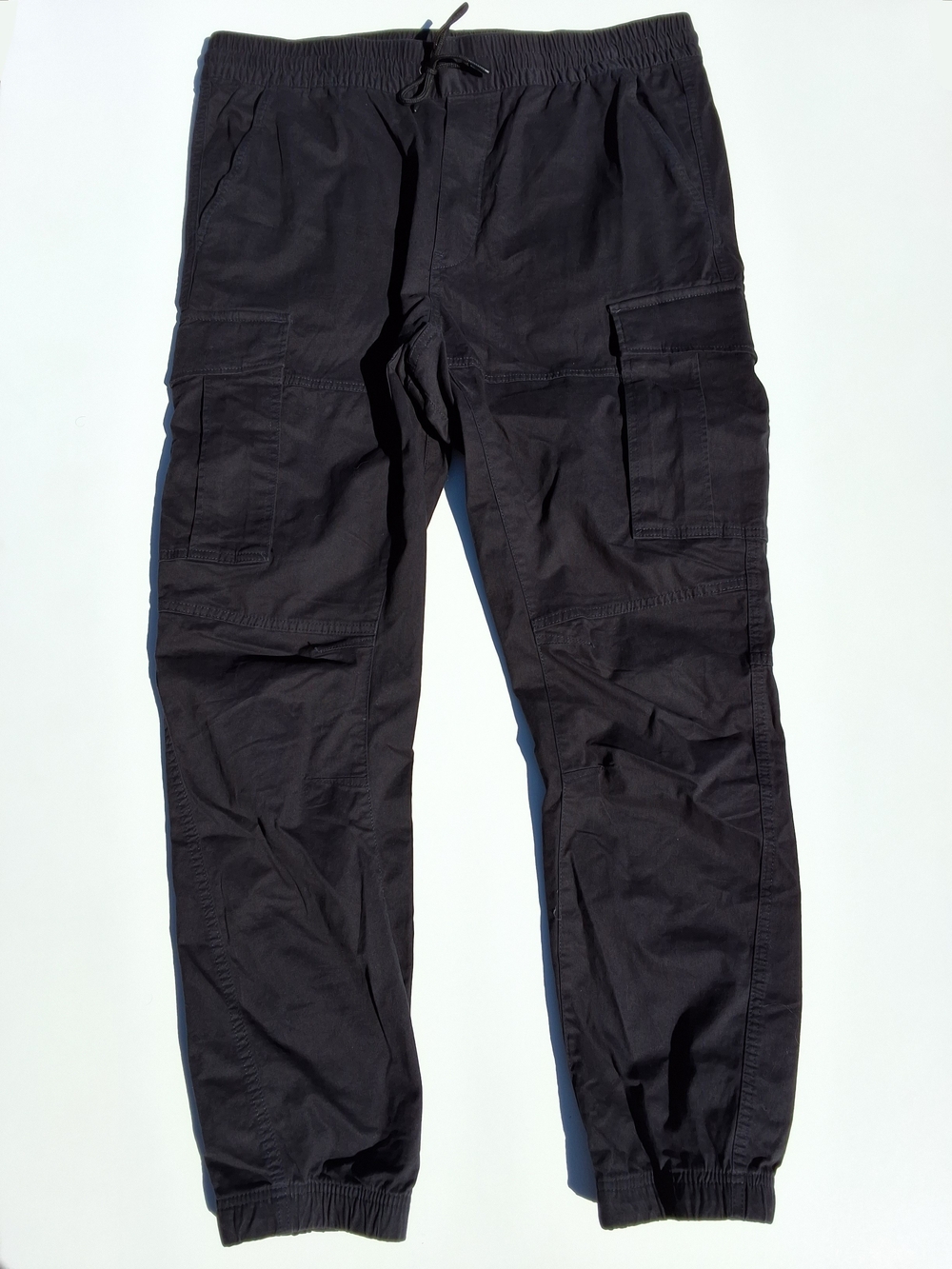 H&M Men's Black Slim Fit Cargo Jogger Pants
